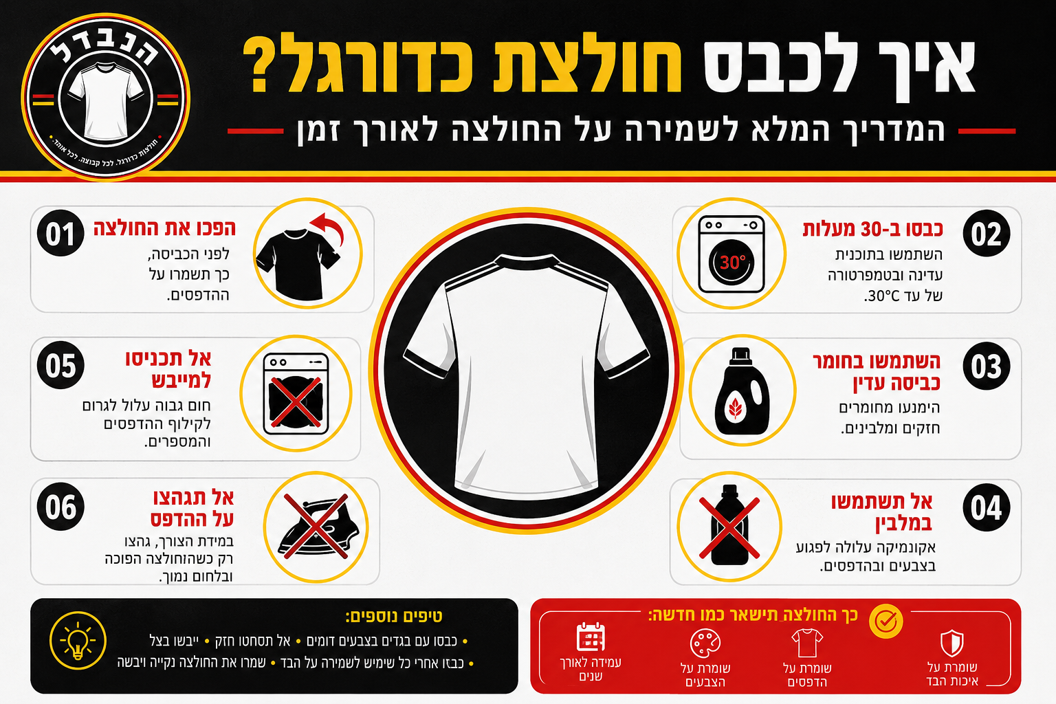 איך לכבס חולצת כדורגל